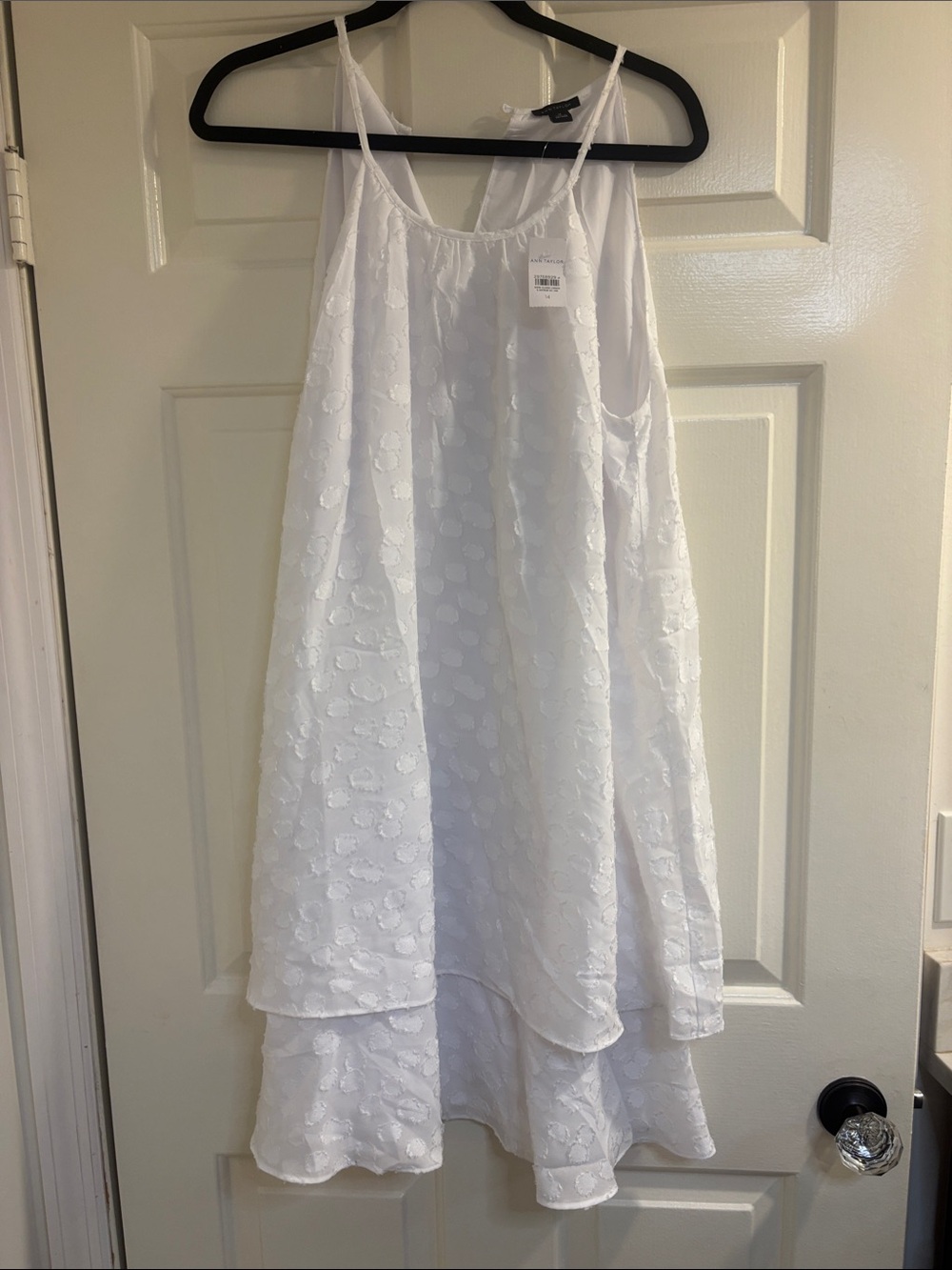 Ann Taylor White Embroidered Mini Slip Dress